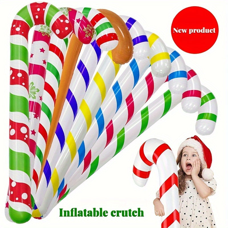 4pcs Inflatable Christmas Crutches Blow up Crutches Party Inflatable Toys