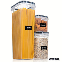 7pcs Plastic Airtight Food Containers With Lids 24 Labels 1 Marker