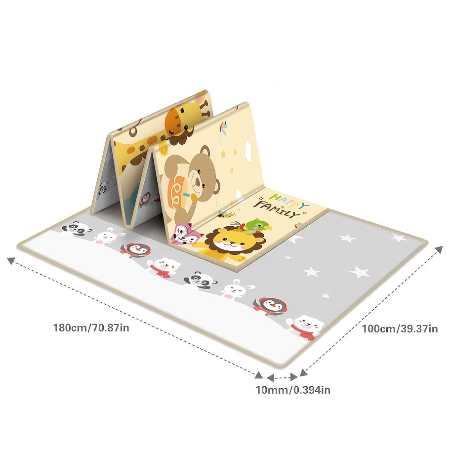 Double Sided Cartoon Patterned Playmat for Tots