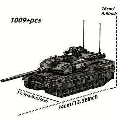 Rotating Track Tank Model Building Set Adult DIY Historical Vehicle