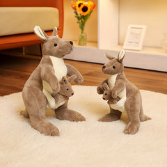 Kangaroo Family Plush Toy Mommy and Mini Kangaroo Stuffed Animals Halloween Gift