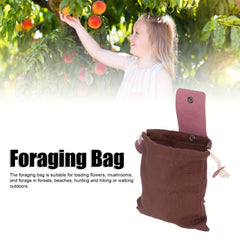 Portable Outdoor Foraging Bag PU Leather Pouch Camping Waist Storage