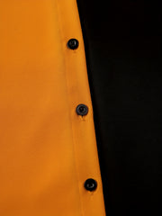  Colorblock Lantern Sleeve Shirt Dress With Belt