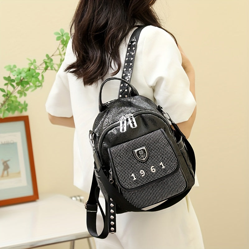 Y2K Rhinestone Backpack Purse Studded Crossbody Bag for Women