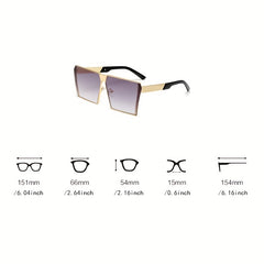 Oversized Square Sunglasses Gradient Lens UV400