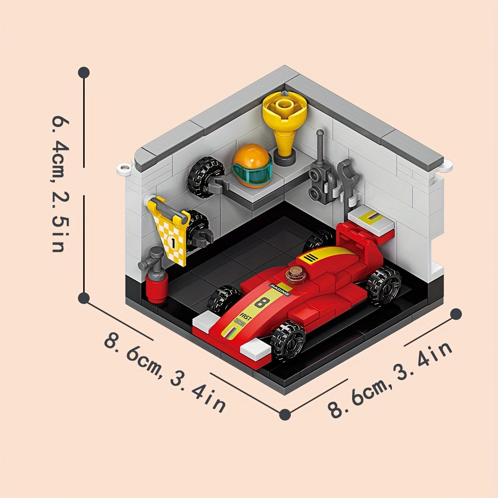 Racer Room Building Blocks DIY Mini Indoor Model Assembled Building Block Toys