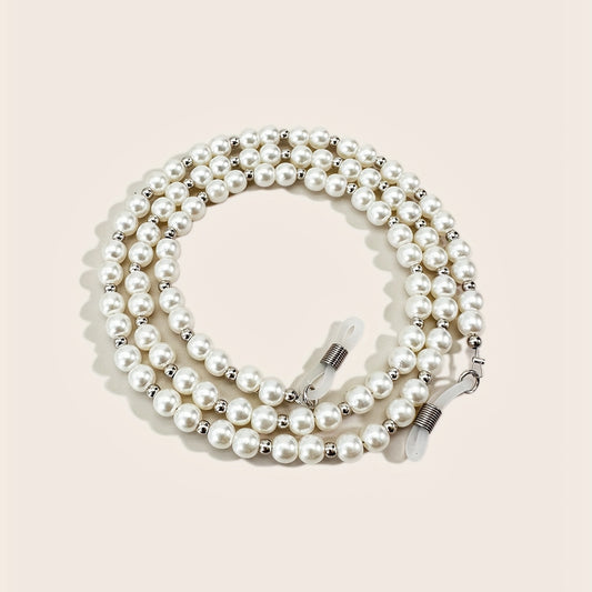 Faux Pearl Glasses Chain Anti Slip Lanyard Strap Stylish Face Cover