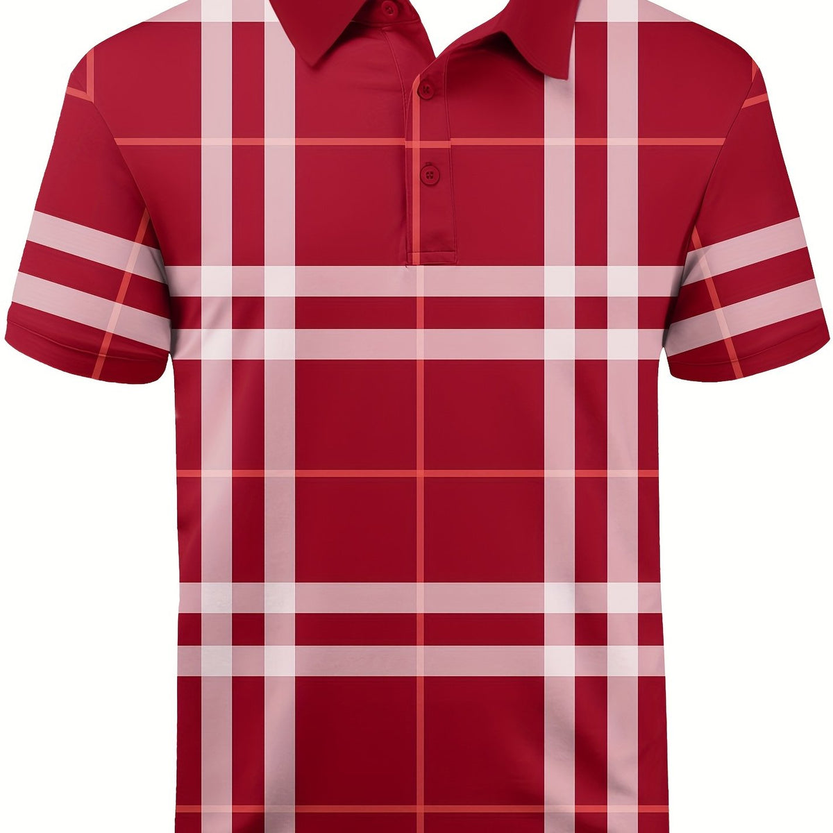 Men's Plaid Polo Shirt for Golfing