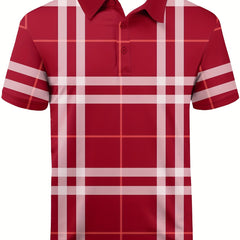 Men's Plaid Polo Shirt for Golfing