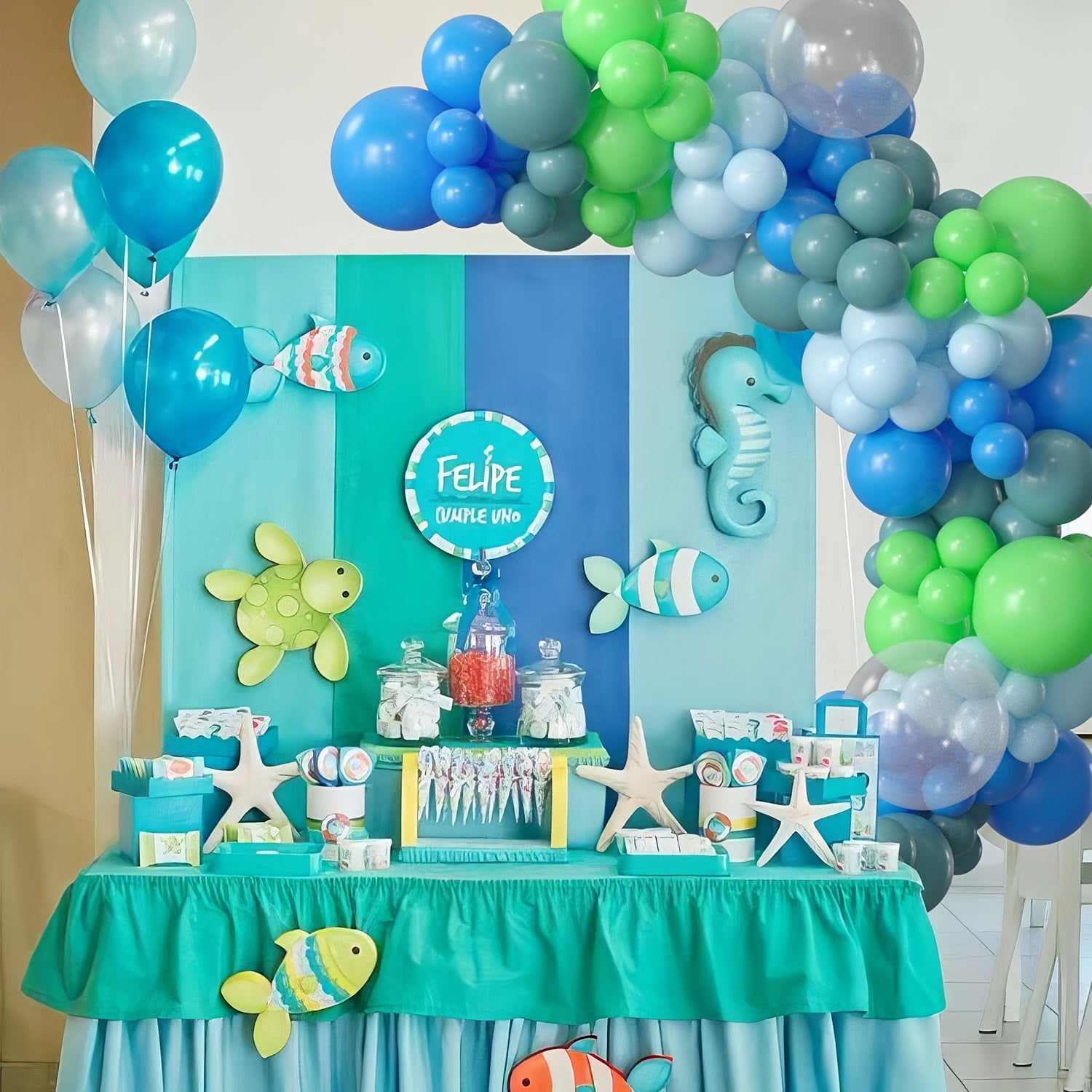 Ocean Party Balloon Garland Arch Kit Under the Sea Birthday Decor 135pcs