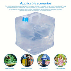 20L Folding Water Bucket Portable Water Container For Outdoor Camping Travel