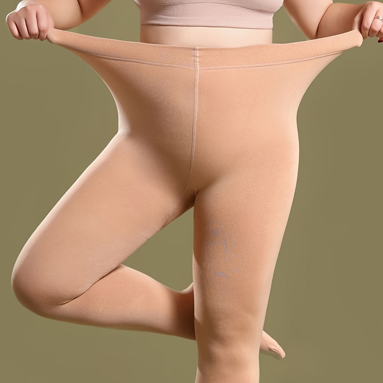  High Rise Elastic Fleece Tights for Fall & Winter