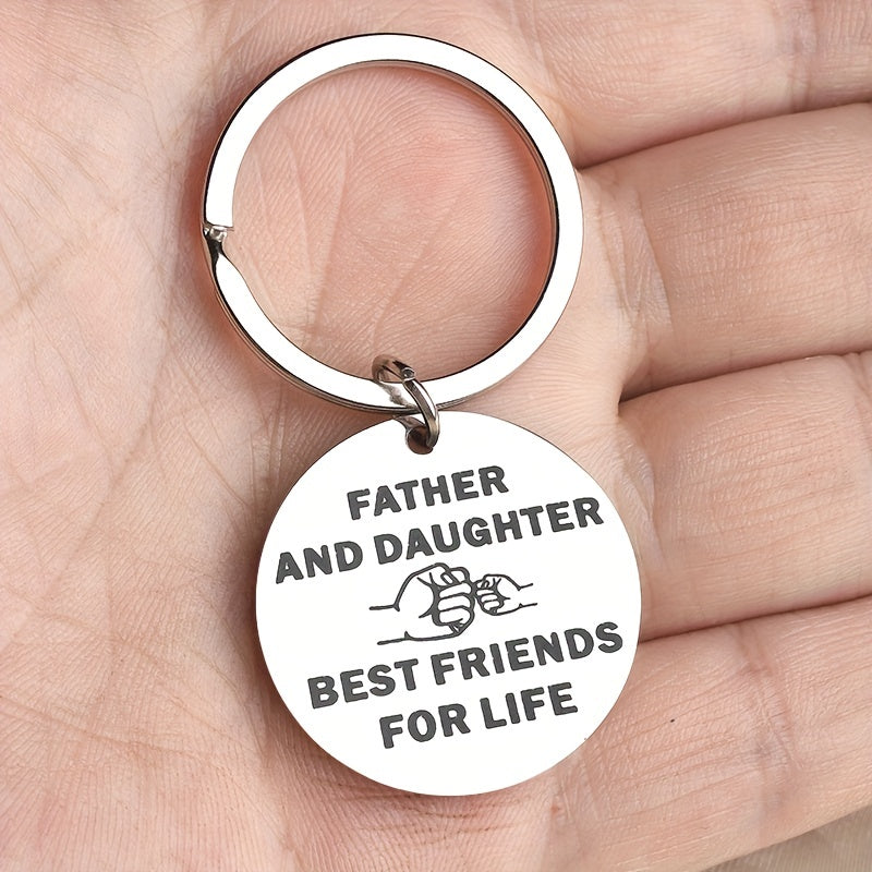 Father Daughter Friends For Life Keychain