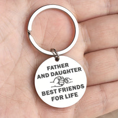 Father Daughter Friends For Life Keychain