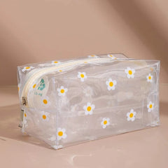 Clear Flower Makeup Bag Cosmetic Toiletry Make Up