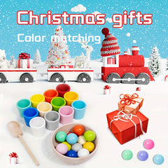 Rainbow Wooden Sorter Game Educational Toy