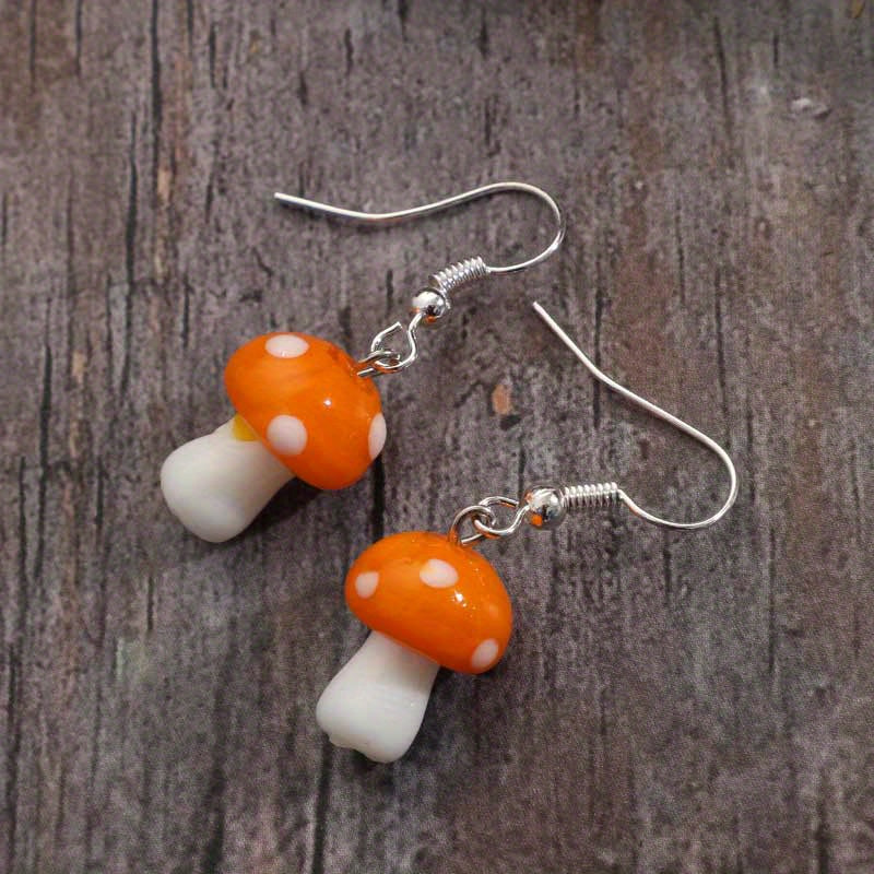 Vintage Gothic Mushroom Earrings Women Men