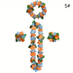 4Pcs Hawaiian Flower Leis Garland Necklace DIY Decoration Fancy Dress Party