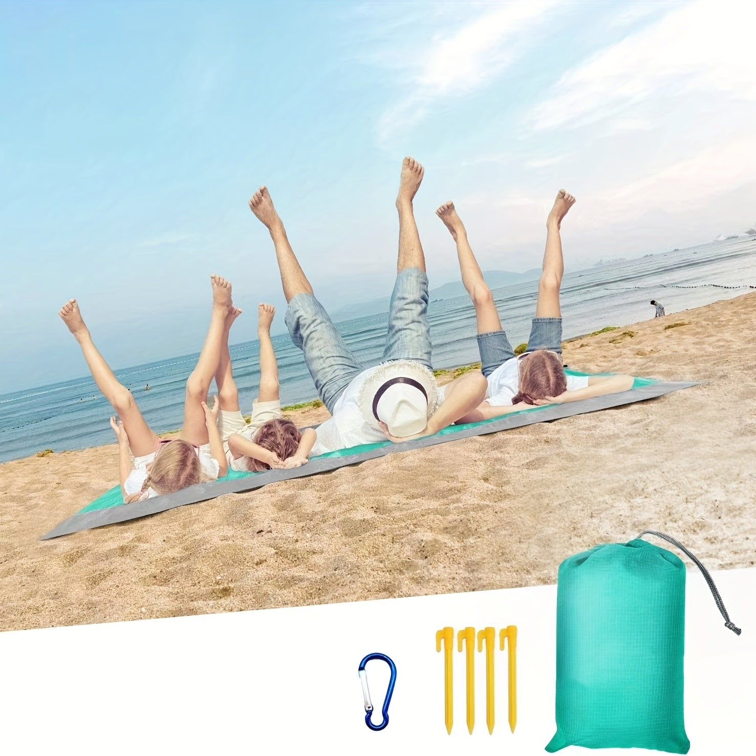 Family Size Sandproof Beach Blanket Quick Drying Mat