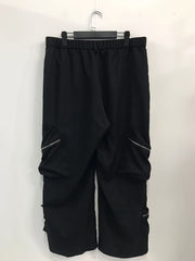 Solid High Rise Baggy Trousers With Pockets