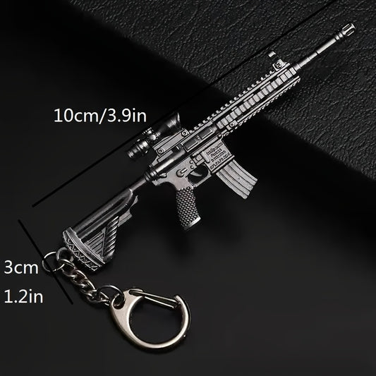 Alloy Toy Gun Model Keychain for Men and Boys