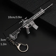 Alloy Toy Gun Model Keychain for Men and Boys