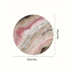 Set of 6 Marbling Drink Coasters - Absorbent Rubber with Non Slip Backing
