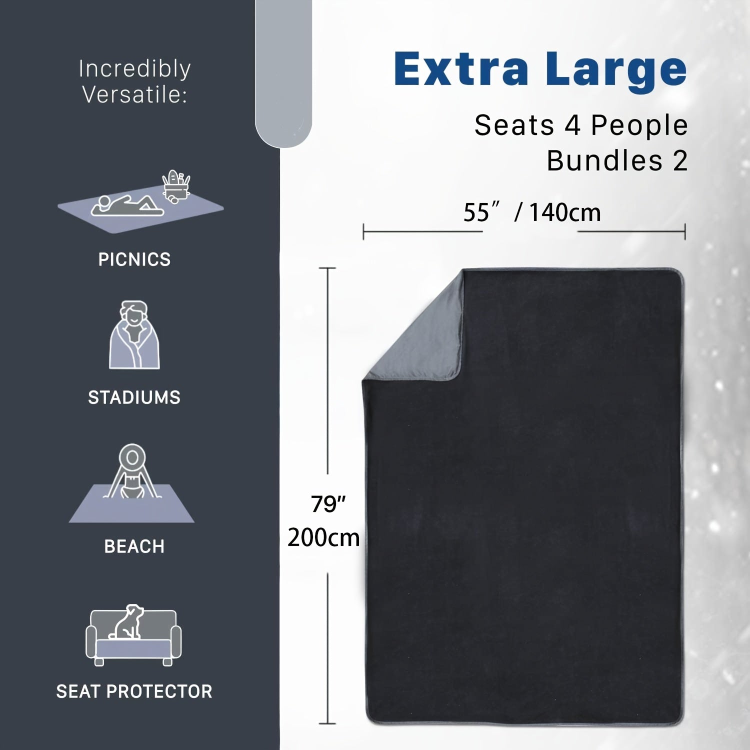 Waterproof Stadium Blanket Weatherproof Windproof Outdoor Blanket