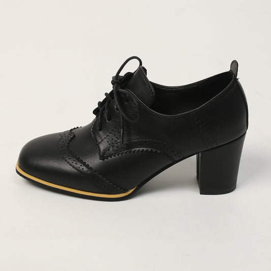 Chunky Heeled Short Boots Pointed Toe Lace Up Ankle Boots Oktoberfest Shoes