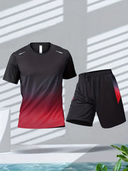 2pcs Gradient Basketball Training Suit with Shorts