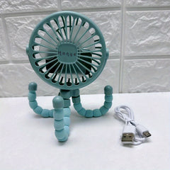 Portable Octopus Cart Fan USB Charging 3 Speed 600mAh