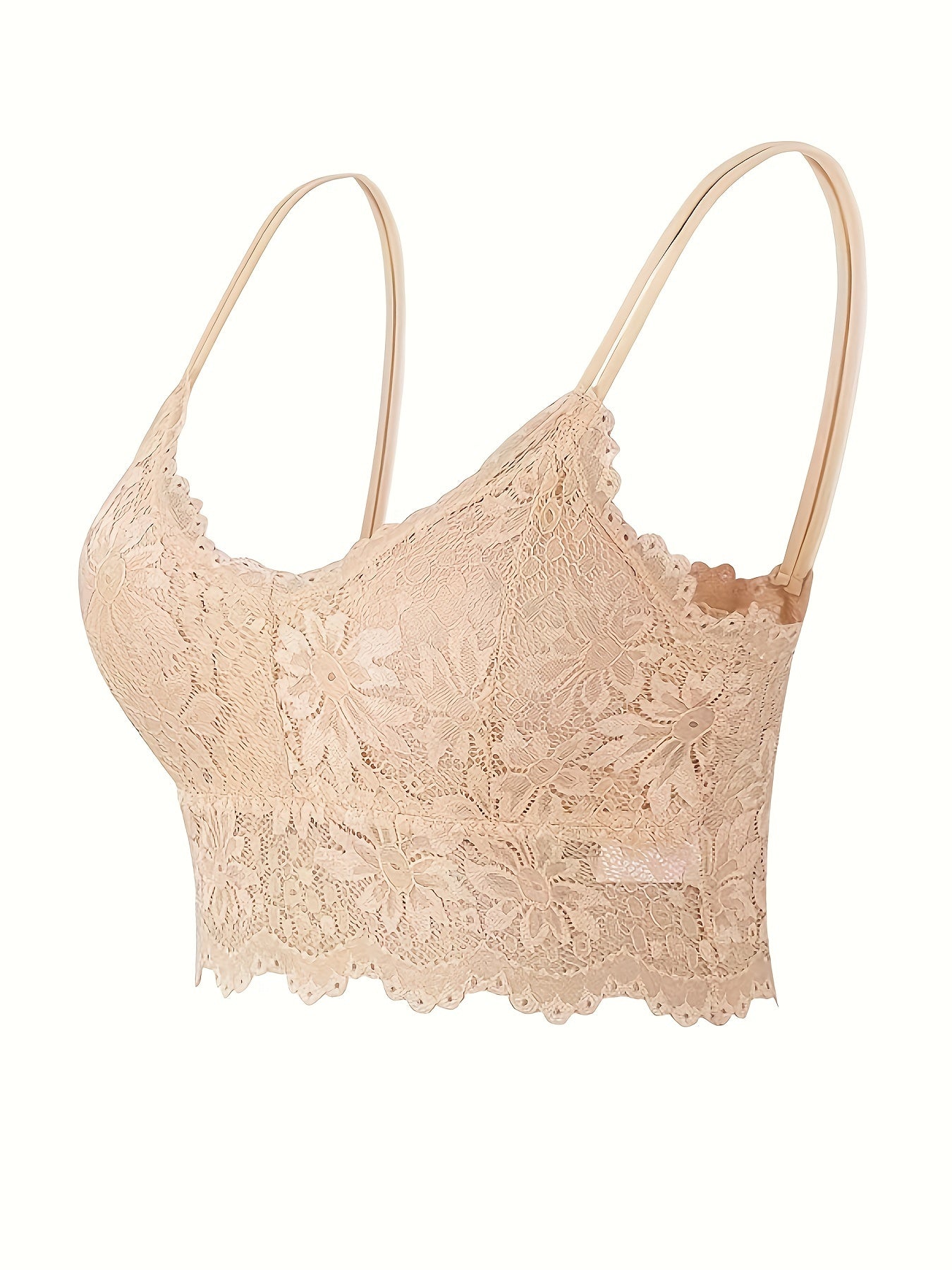 Floral Lace Wireless Bra Double Straps