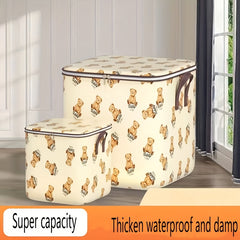 Bear Pattern Storage Box Zipper Clothes Organizer