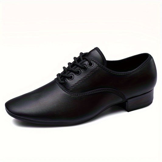 Men's Low Heel Point Shoes Comfy Lace Up Dance Shoes