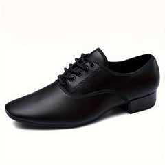 Men's Low Heel Point Shoes Comfy Lace Up Dance Shoes