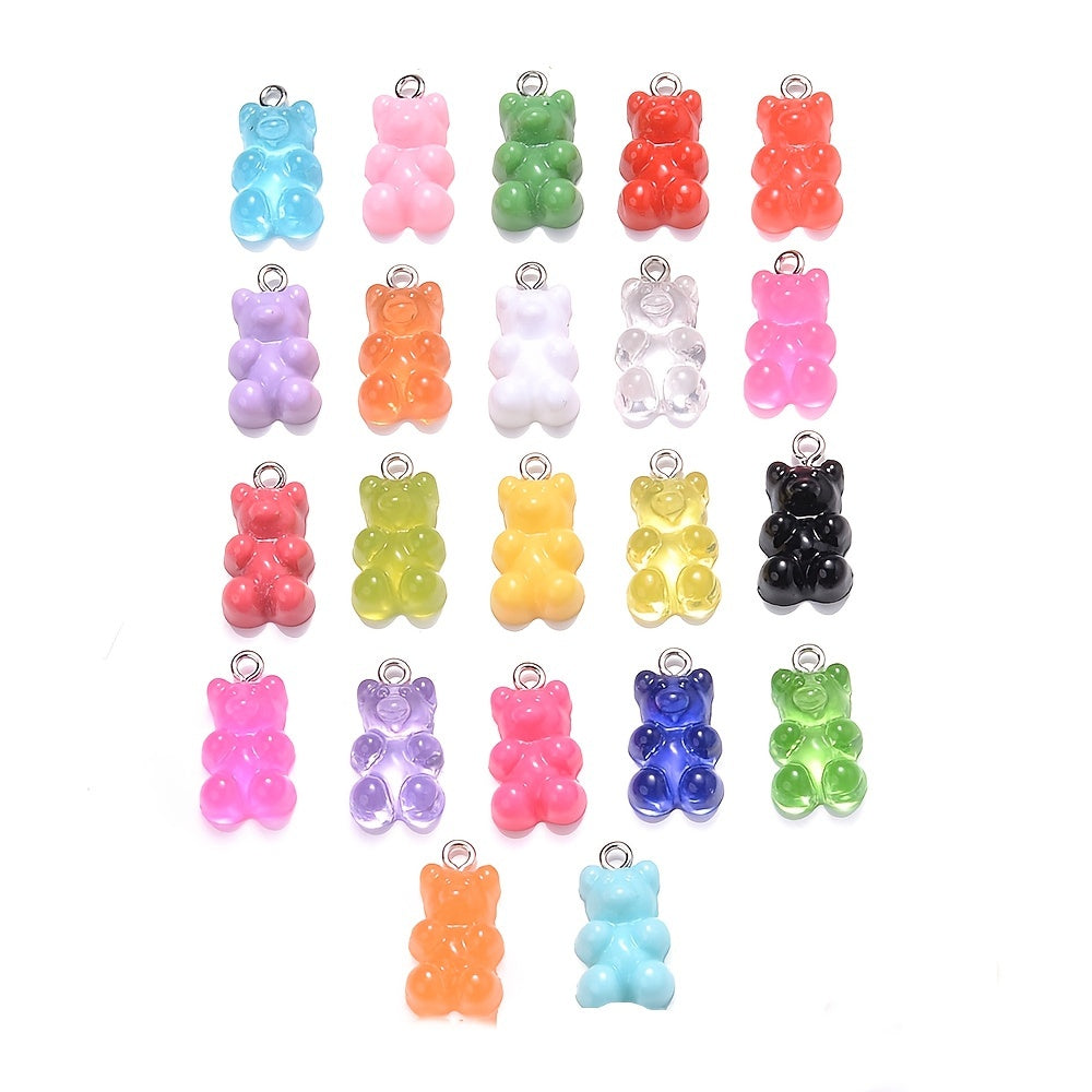 10pcs 10x20mm Bear Charms Acrylic Pendant Jewelry Making Supplies
