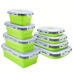 4pcs Leakproof Silicone Insulated Lunch Box Collapsible Bento Box