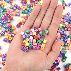 100pcs Acrylic Square Happy Face Beads for Jewelry Making DIY