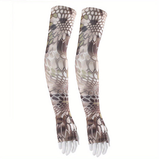 Camouflage Ice Silk Sunscreen Sleeves for Outdoor Activities Unisex