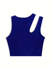 Y2K Ribbed Crop Tank Top Sleeveless Summer Women's Clothing