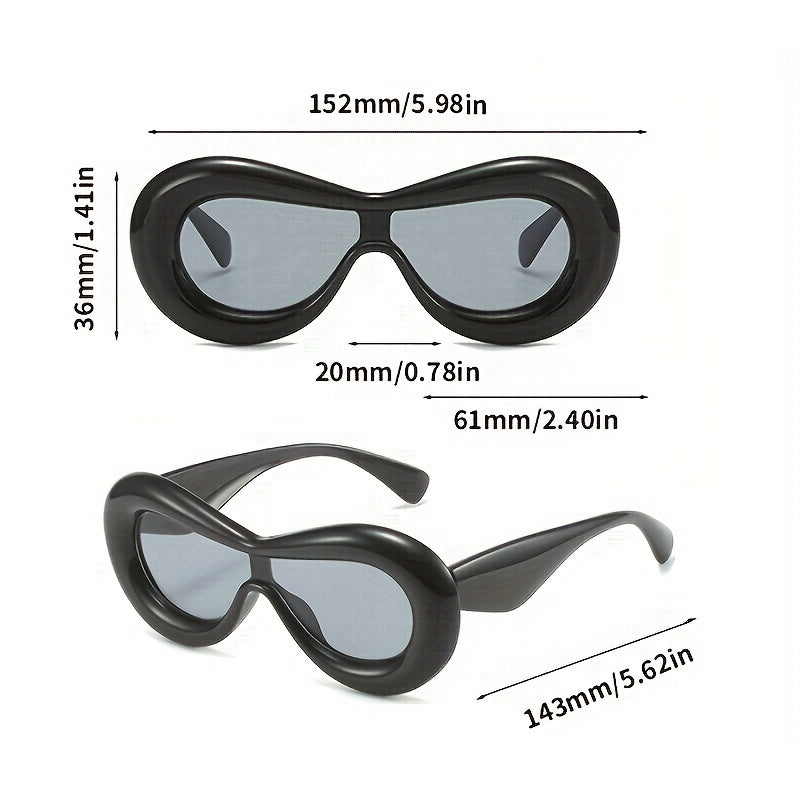Oversized Cat Eye Sunglasses Thick Frame Eyewear