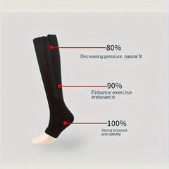 2 Pairs Zip Copper Compression Socks For Women & Men 15-20 Mmhg Circulation