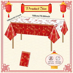 Chinese Year Decoration Tablecloth Happy Year Table Decor