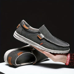 Men's Linen Comfy Slip On Loafers Wear resistant Non Slip Shoes