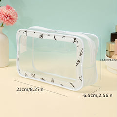 Cute Cartoon Travel Storage Bag with Clear Panel for Waterproof Packing