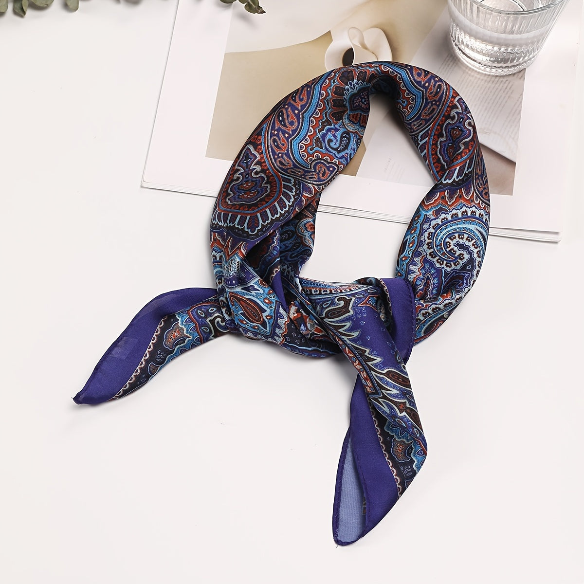 Women's Satin Square Scarf Silk Neckerchief Accessory