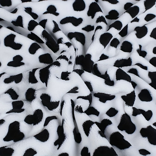 Double sided Flannel Cow Pattern Fabric Coral Velvet Handbag Pajamas