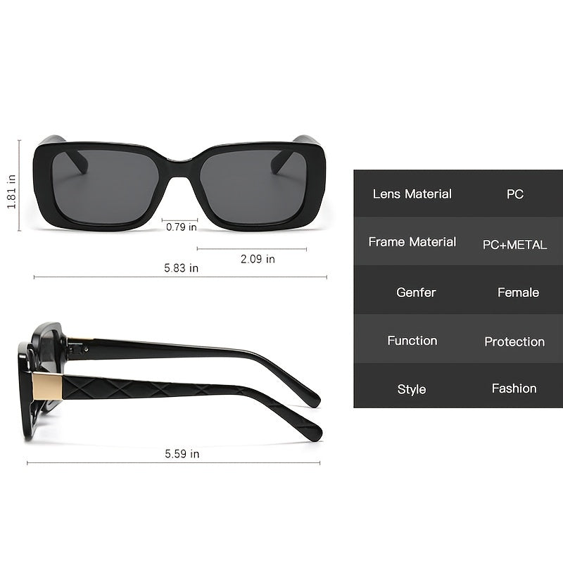 Vintage Oversized Square Sunglasses Women Sun Protection Lenses