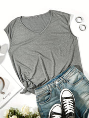 Women's V-Neck Sleeveless Tank Top for Summer