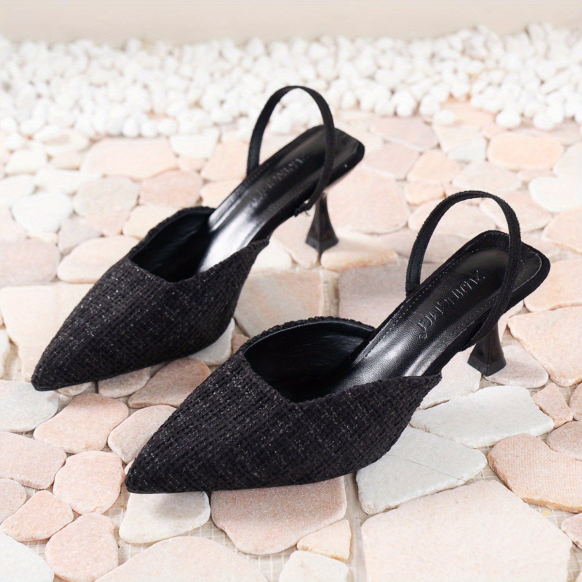 Women's Pointed Toe Mid Heels Slingback Heels Dress Sandals